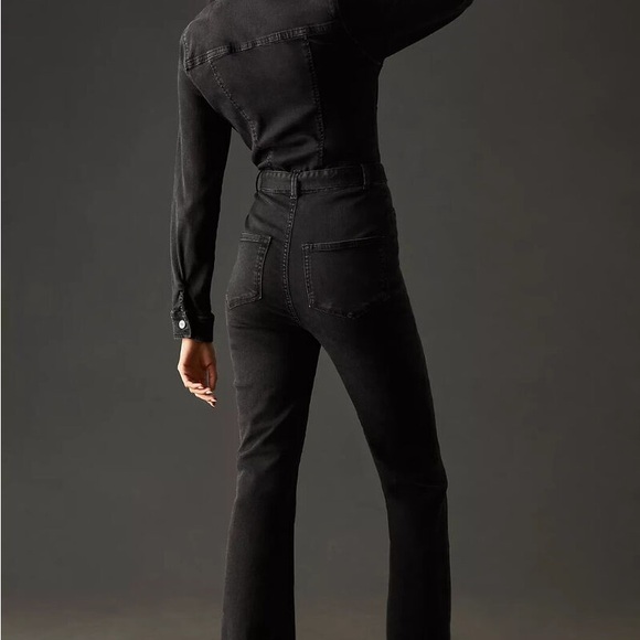 Like New! PAIGE Women's Black Denim Jumpsuit in Matilda Manhattan 8 - Picture 2 of 8